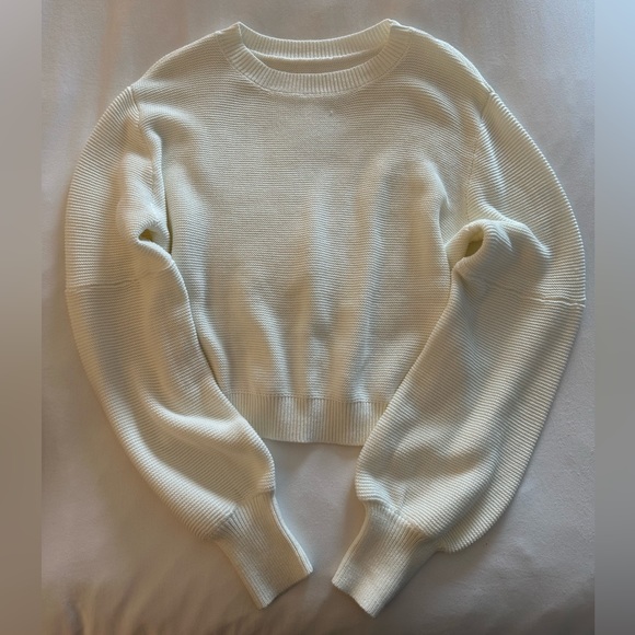 imesrun Womens Knit Pajamas Sets Lantern Long Sleeve Top and Drawstring Shorts - Picture 5 of 6